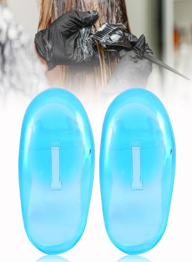 Zetiling 2pcs Ear Covers for Hair Dye, Plastic Ear Covers, Reusable, Blue, Unisex Adult, Sound Isolation, Earmuffs - Image 1